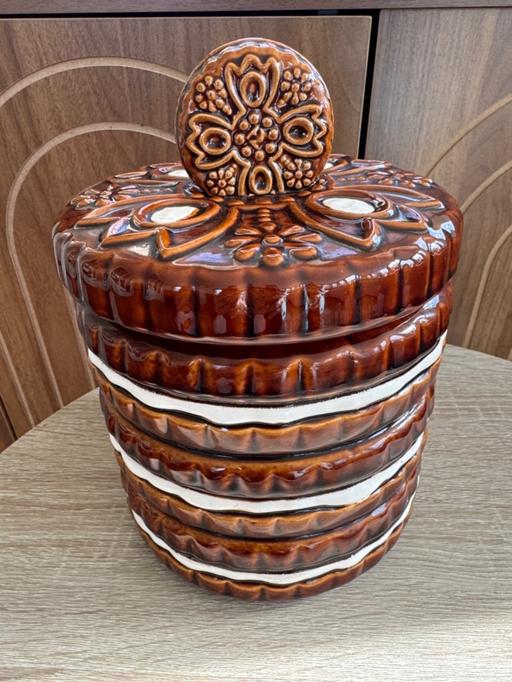 Vintage Oreo Cookie Jar, 1950's, Glossy Finish, Made in Japan